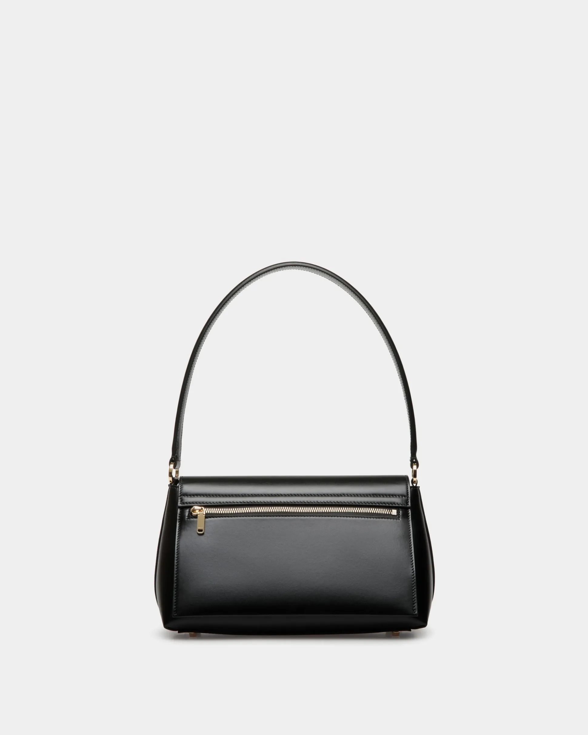 Ollam Small Top Handle Bag In Black Leather