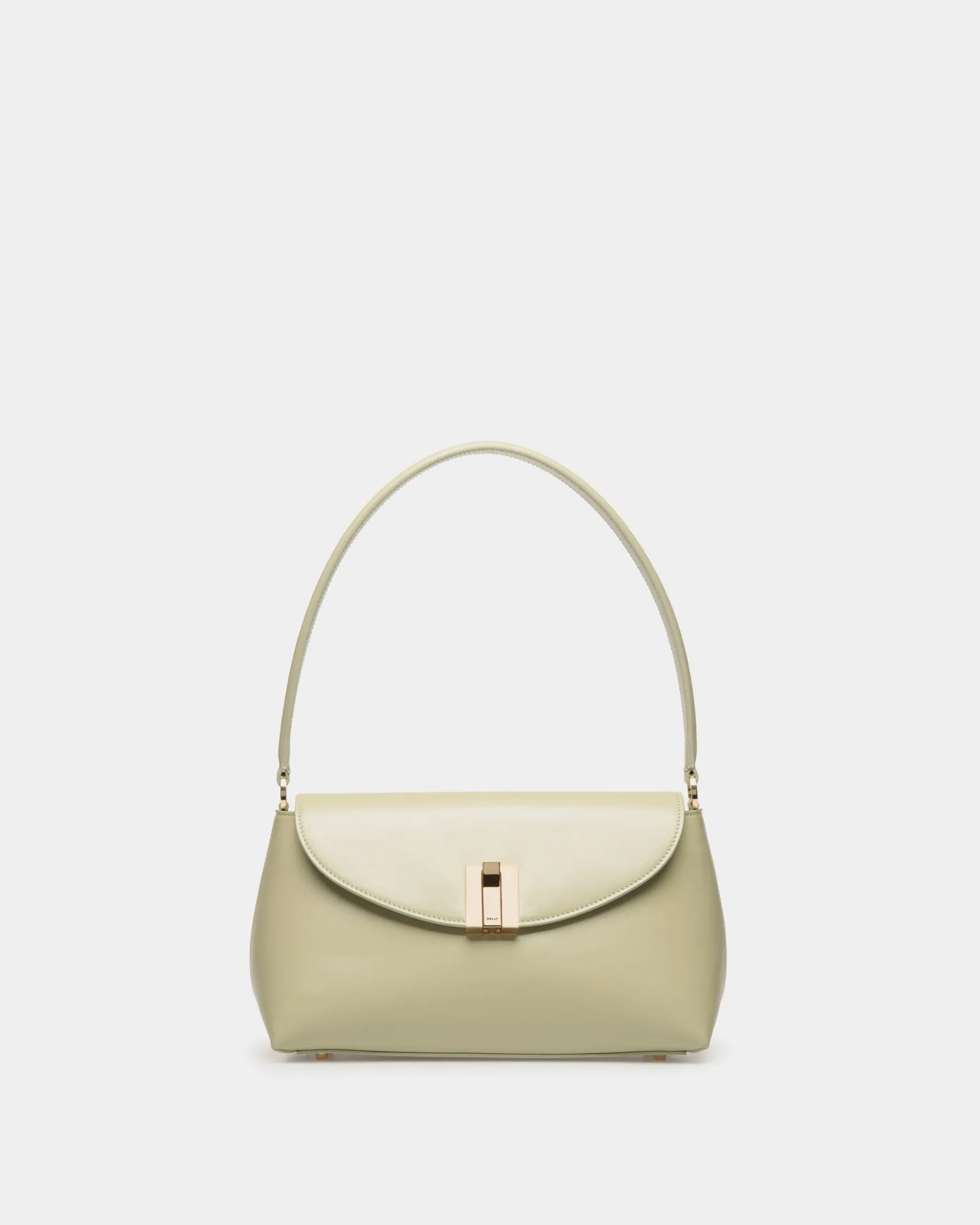 Ollam Small Top Handle Bag In Light Green Leather