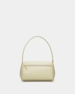Ollam Small Top Handle Bag In Light Green Leather