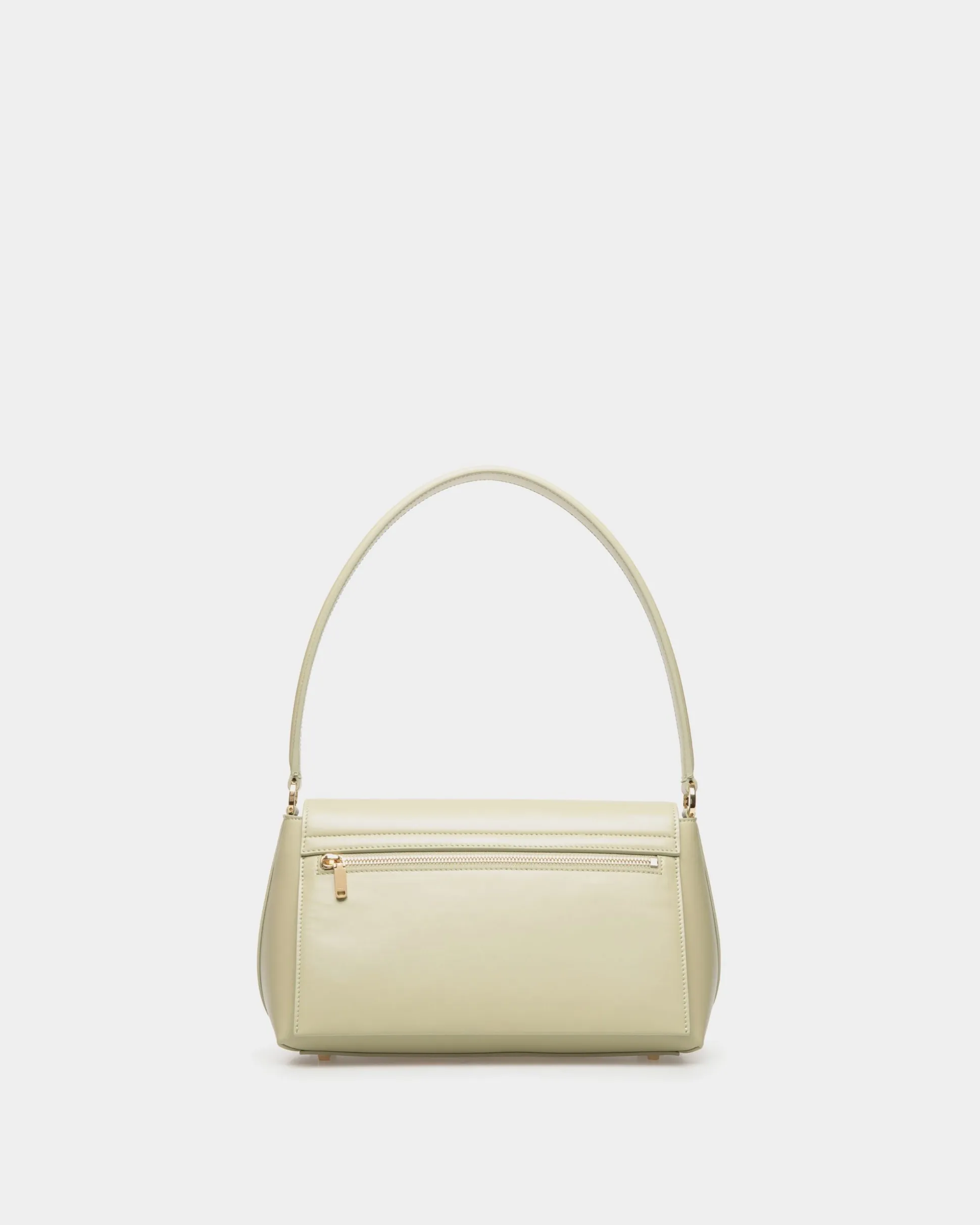 Ollam Small Top Handle Bag In Light Green Leather