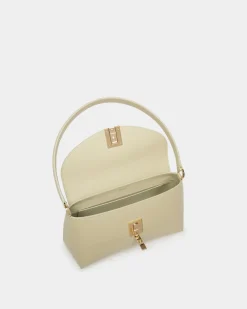 Ollam Small Top Handle Bag In Light Green Leather