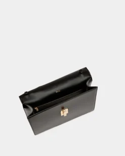 Ollam Top Handle Bag in Black Brushed Leather