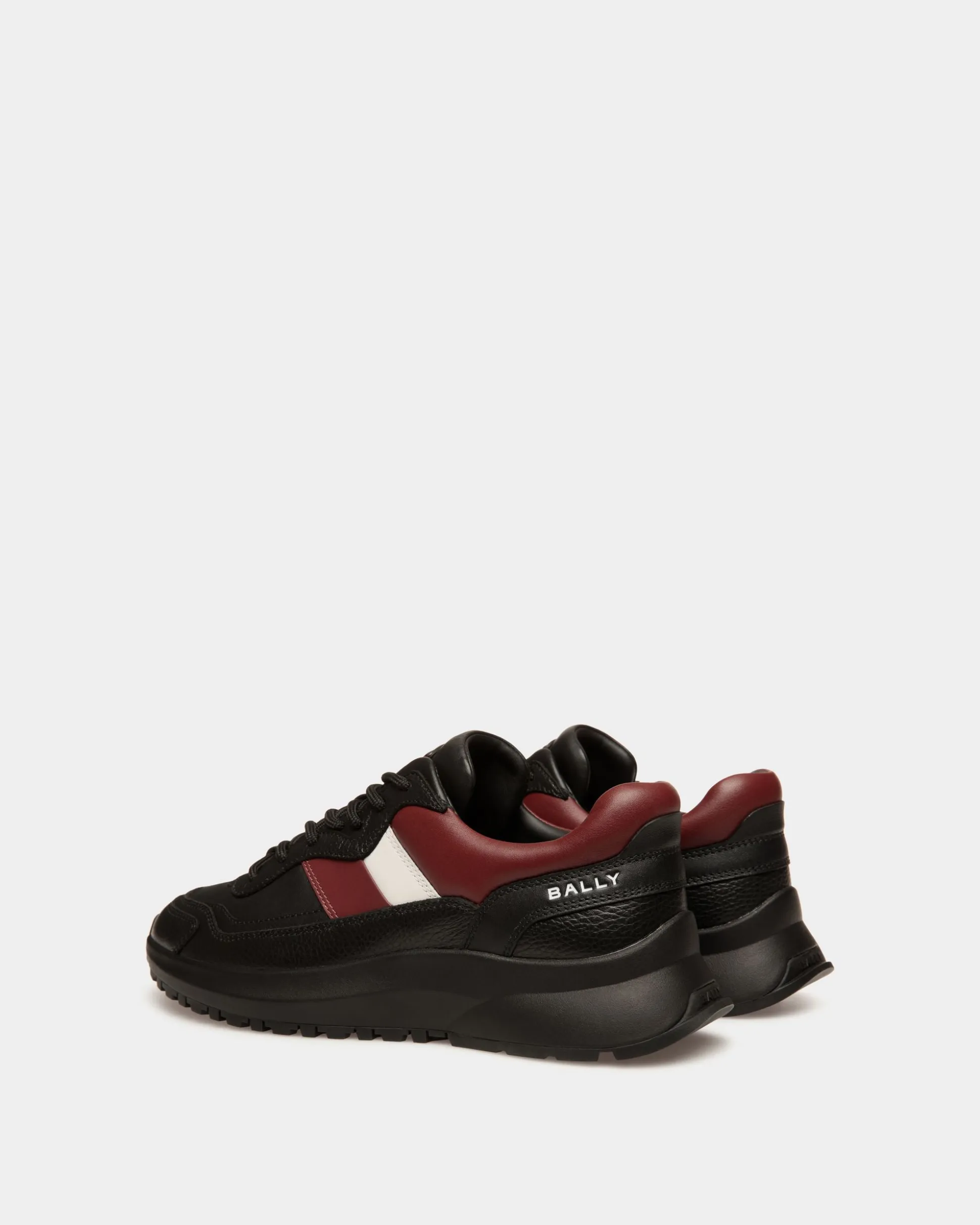 Outline Sneaker in Black And Heritage Red Leather