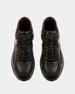 Outline Sneaker in Black And Heritage Red Leather