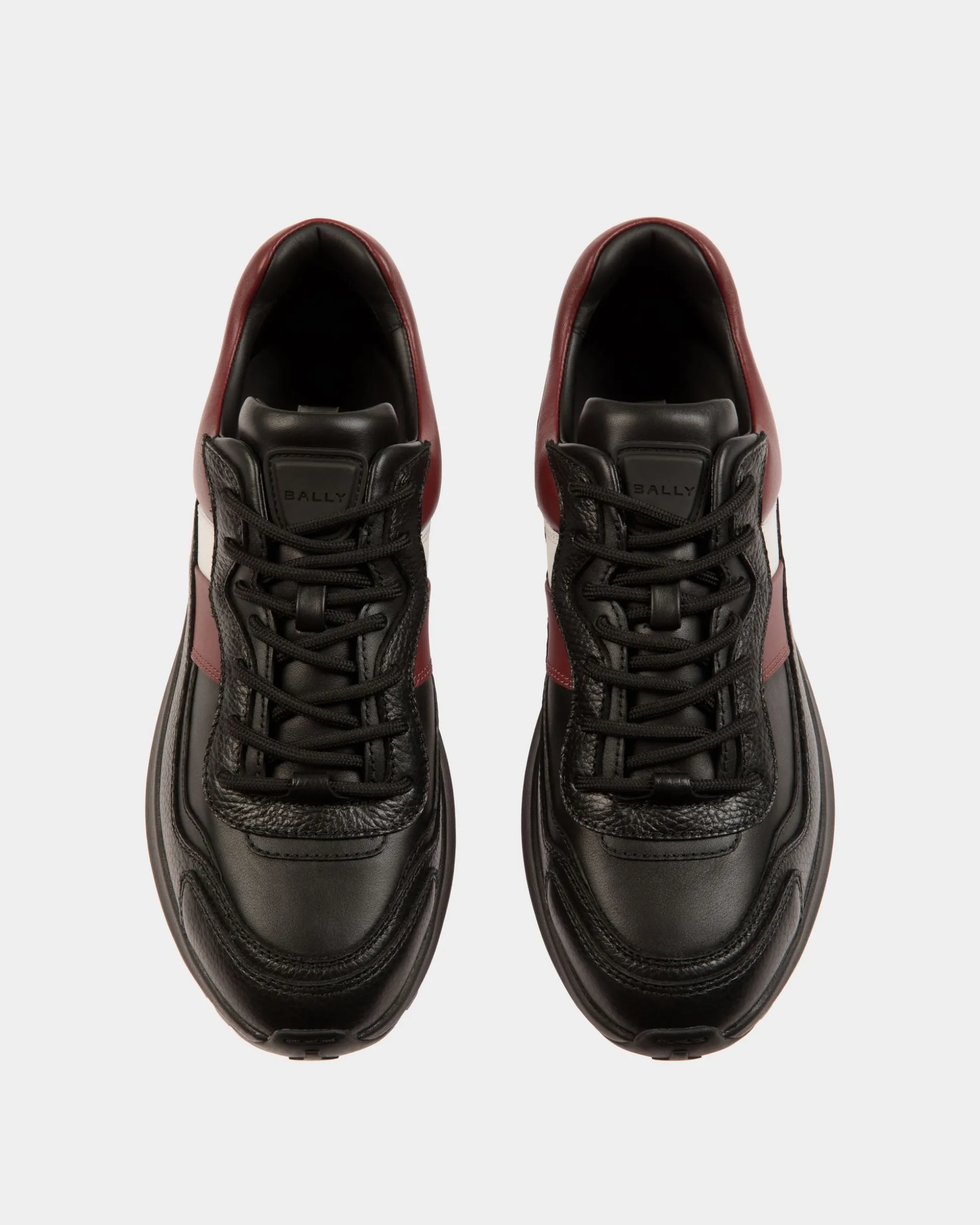 Outline Sneaker in Black And Heritage Red Leather