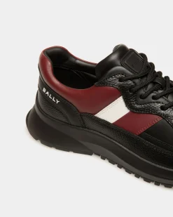 Outline Sneaker in Black And Heritage Red Leather