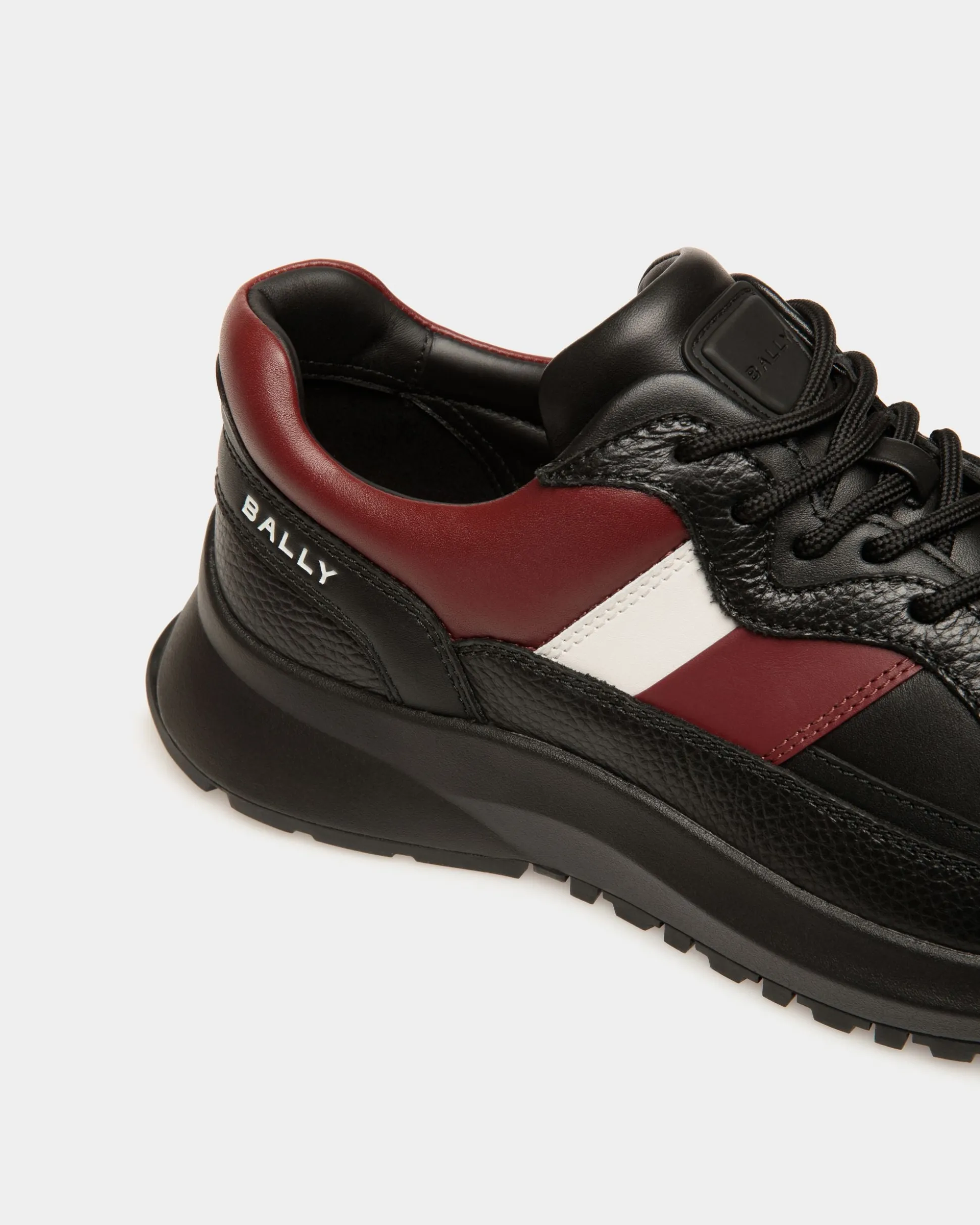 Outline Sneaker in Black And Heritage Red Leather