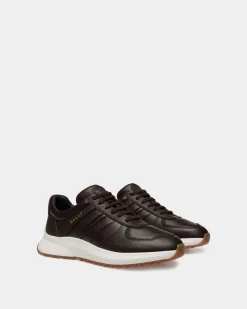 Outline Sneaker In Ebano Grained Leather