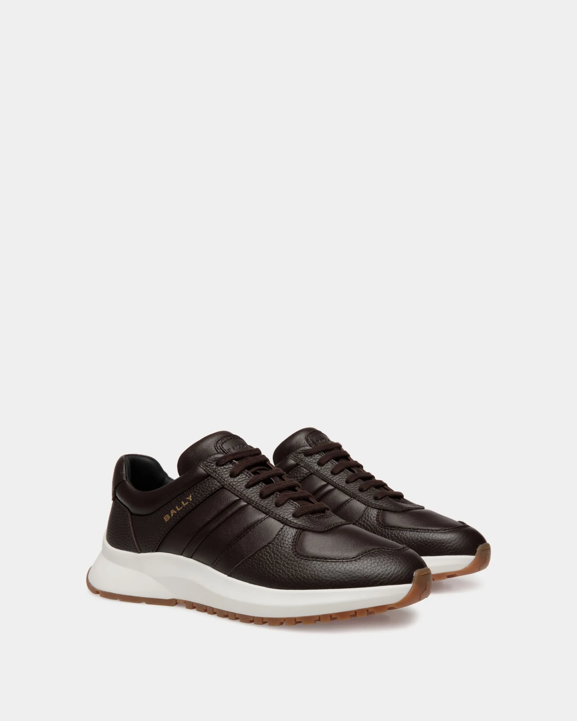 Outline Sneaker In Ebano Grained Leather