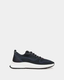 Outline Sneaker In Navy Blue Knit