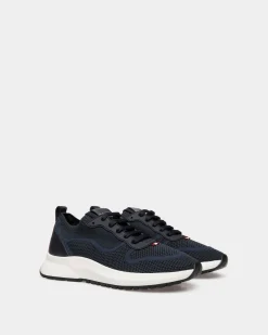 Outline Sneaker In Navy Blue Knit