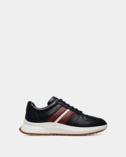 Outline Sneaker In Navy Blue Leather
