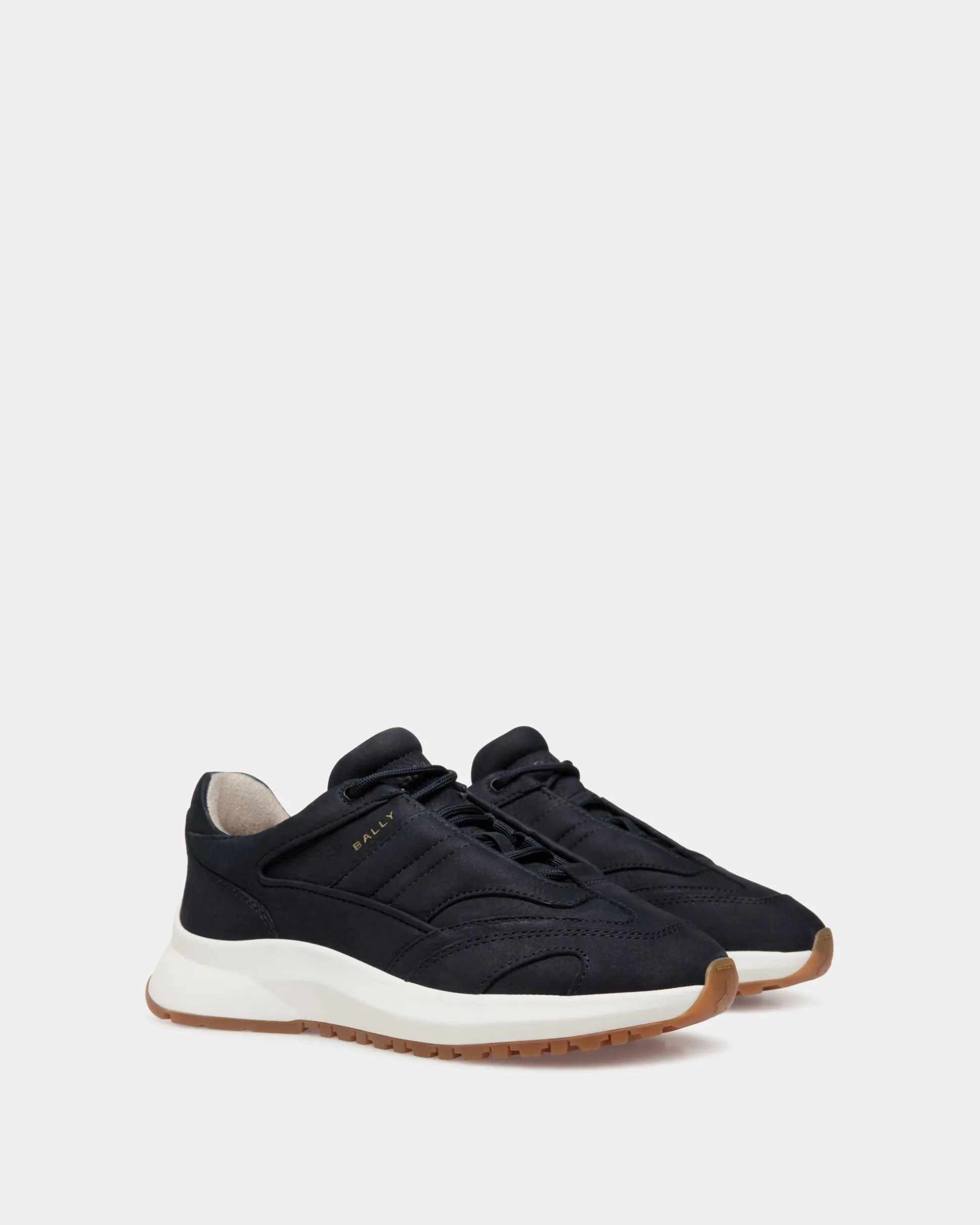 Outline Sneaker in Navy Blue Nubuck Leather
