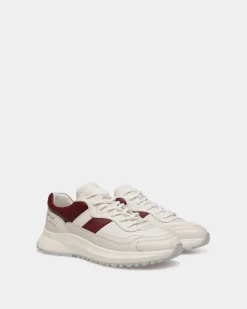 Outline Sneaker in White And Heritage Red Leather