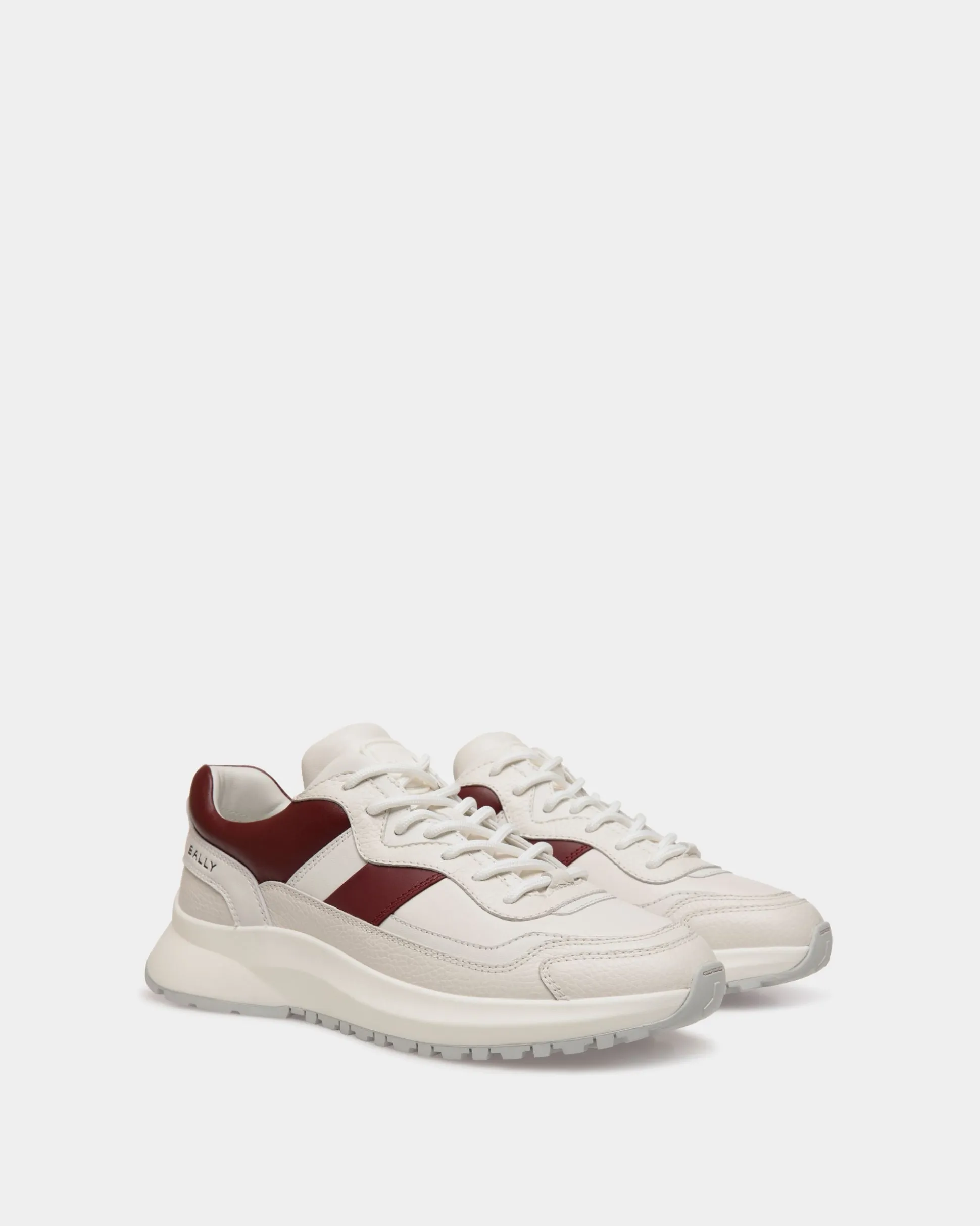 Outline Sneaker in White And Heritage Red Leather