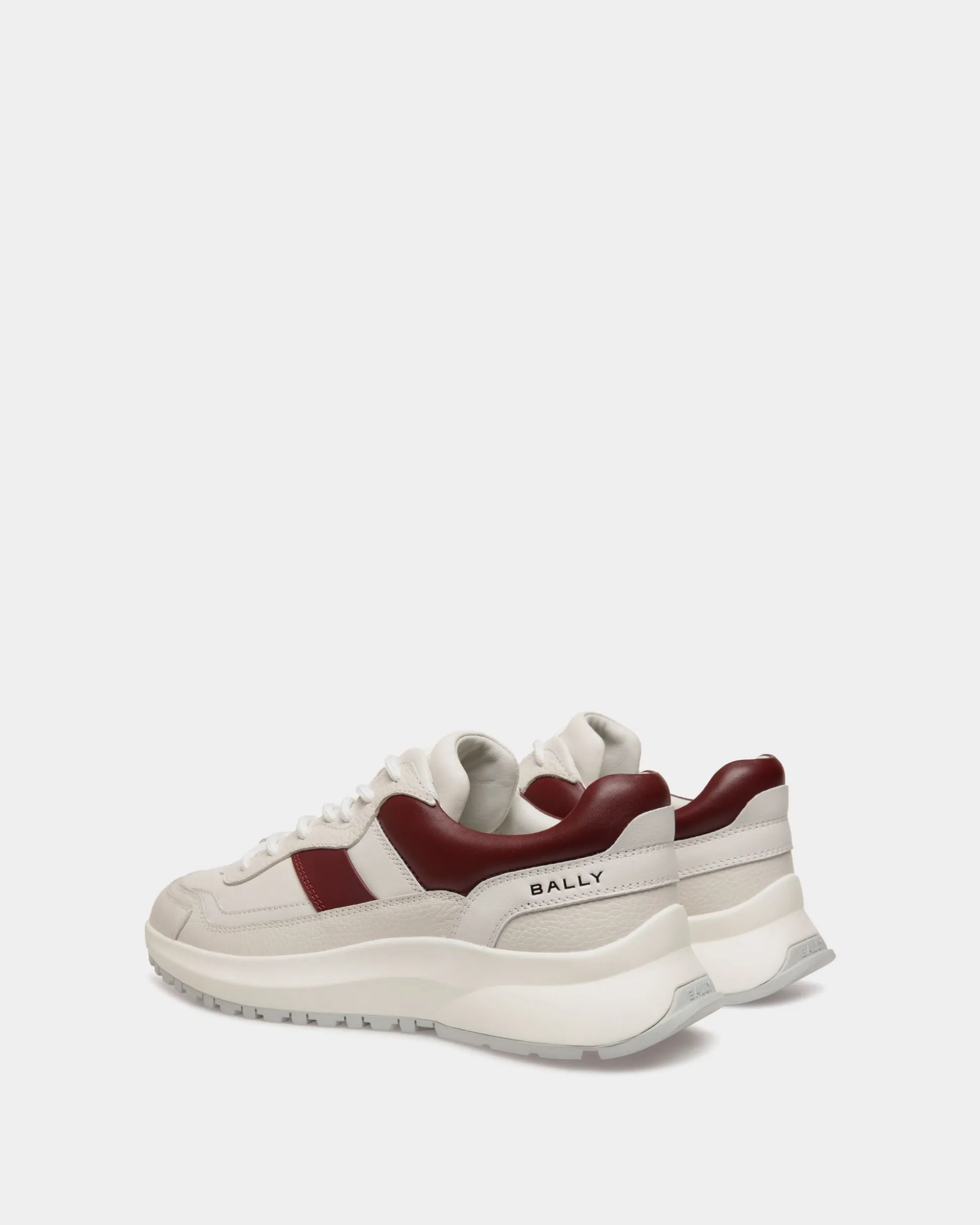 Outline Sneaker in White And Heritage Red Leather