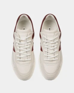 Outline Sneaker in White And Heritage Red Leather