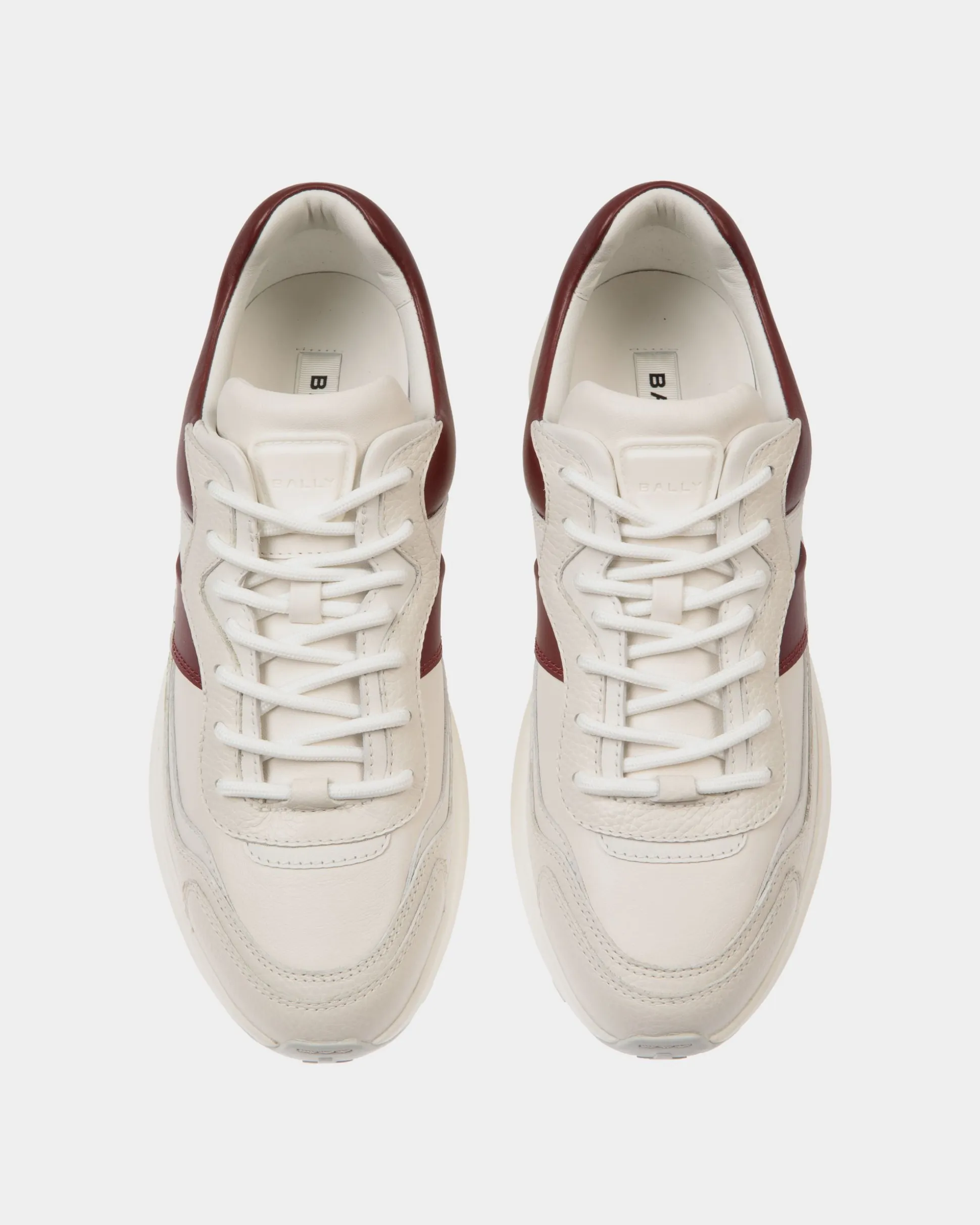 Outline Sneaker in White And Heritage Red Leather