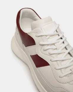 Outline Sneaker in White And Heritage Red Leather