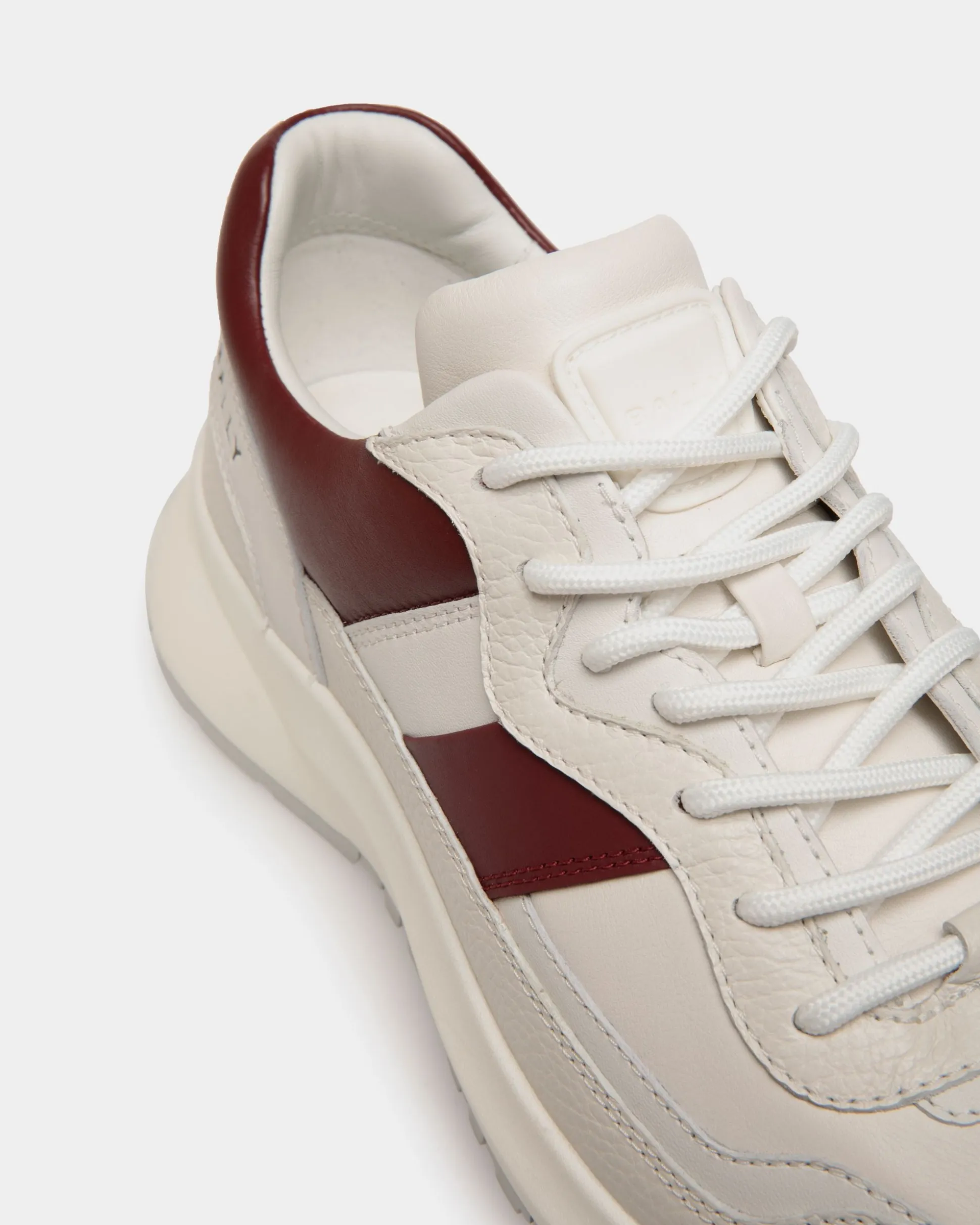 Outline Sneaker in White And Heritage Red Leather