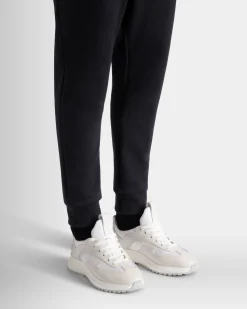 Outline Sneaker In White Leather And Nylon