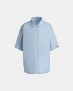 Oversized Shirt in Light Blue Cotton