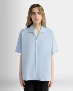 Oversized Shirt in Light Blue Cotton