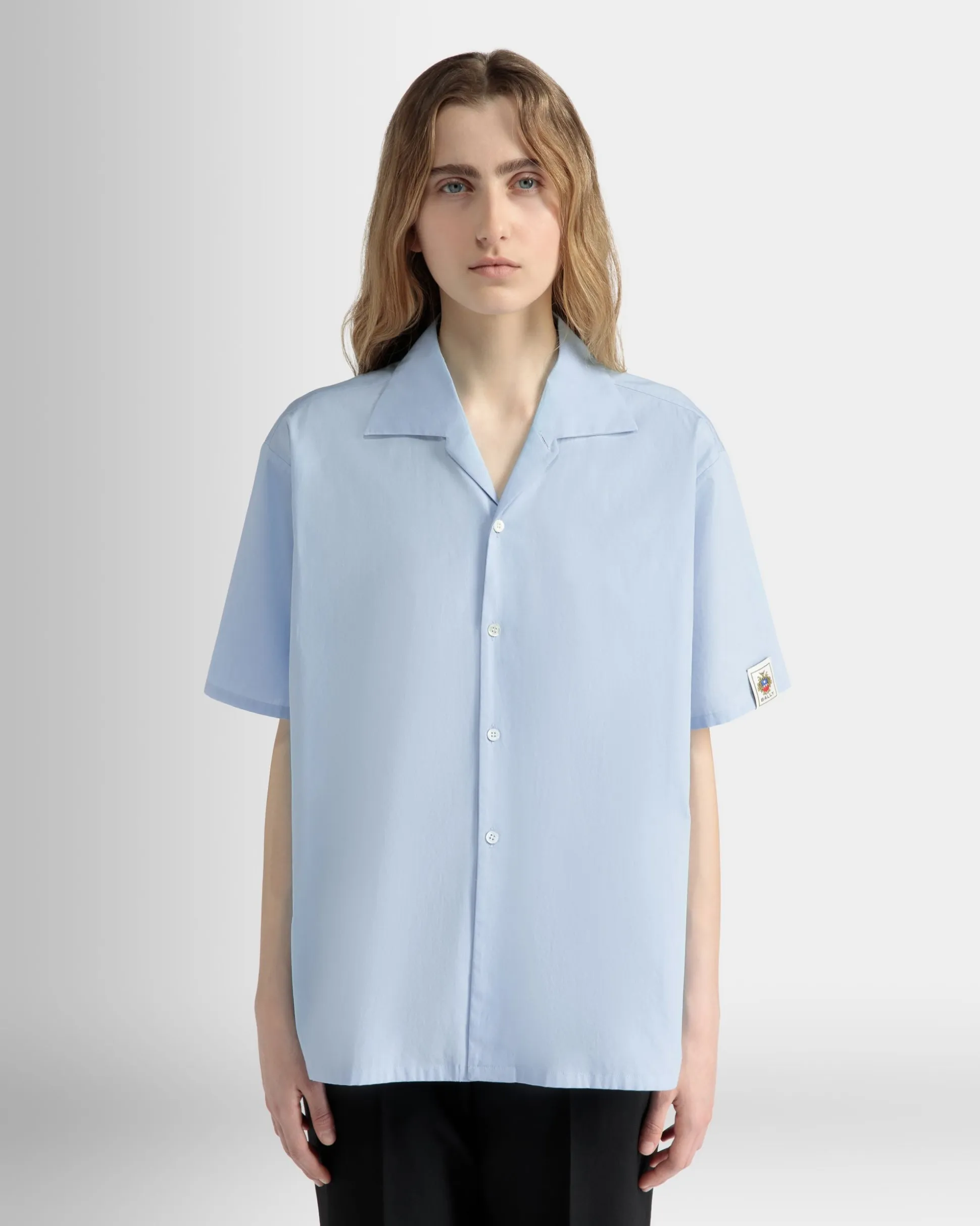 Oversized Shirt in Light Blue Cotton