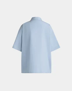 Oversized Shirt in Light Blue Cotton