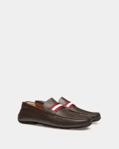 Pilot Driver In Brown Grained Leather