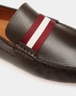Pilot Driver In Brown Grained Leather
