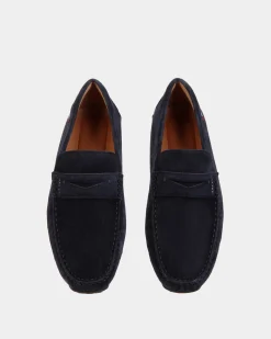 Pilot Driver in Navy Blue Suede