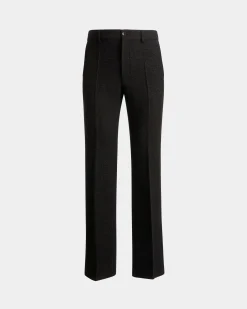 Pleated Pants In Dark Grey Wool