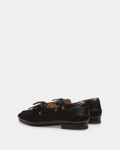 Plume Moccasin in Black Leather