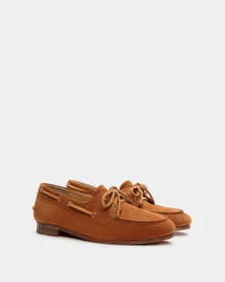 Plume Moccasin in Brown Suede