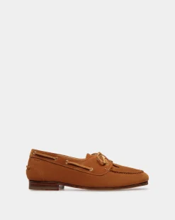 Plume Moccasin in Brown Suede
