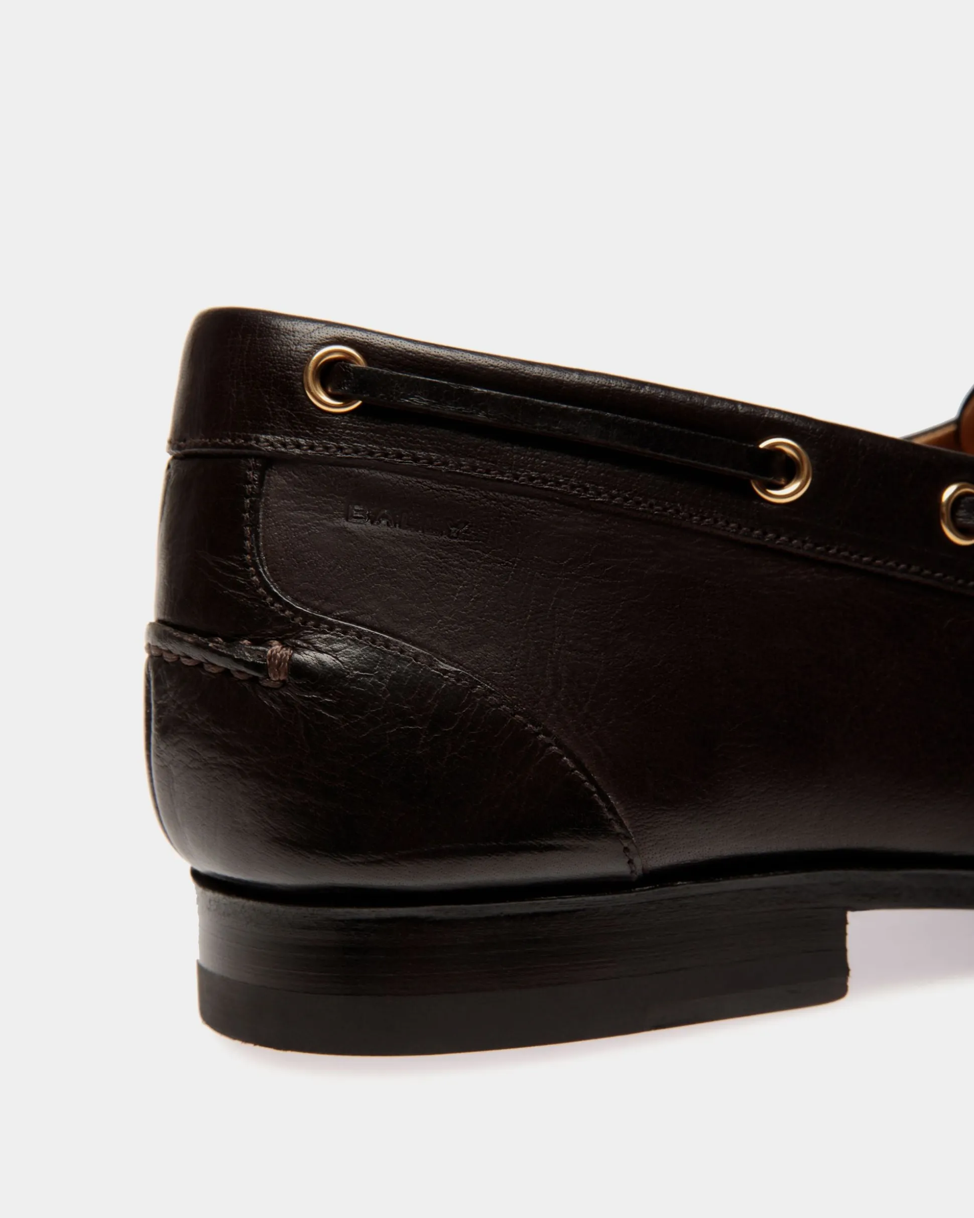 Plume Moccasin in Dark Brown Leather