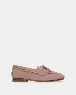 Plume Moccasin in Light Mauve Suede
