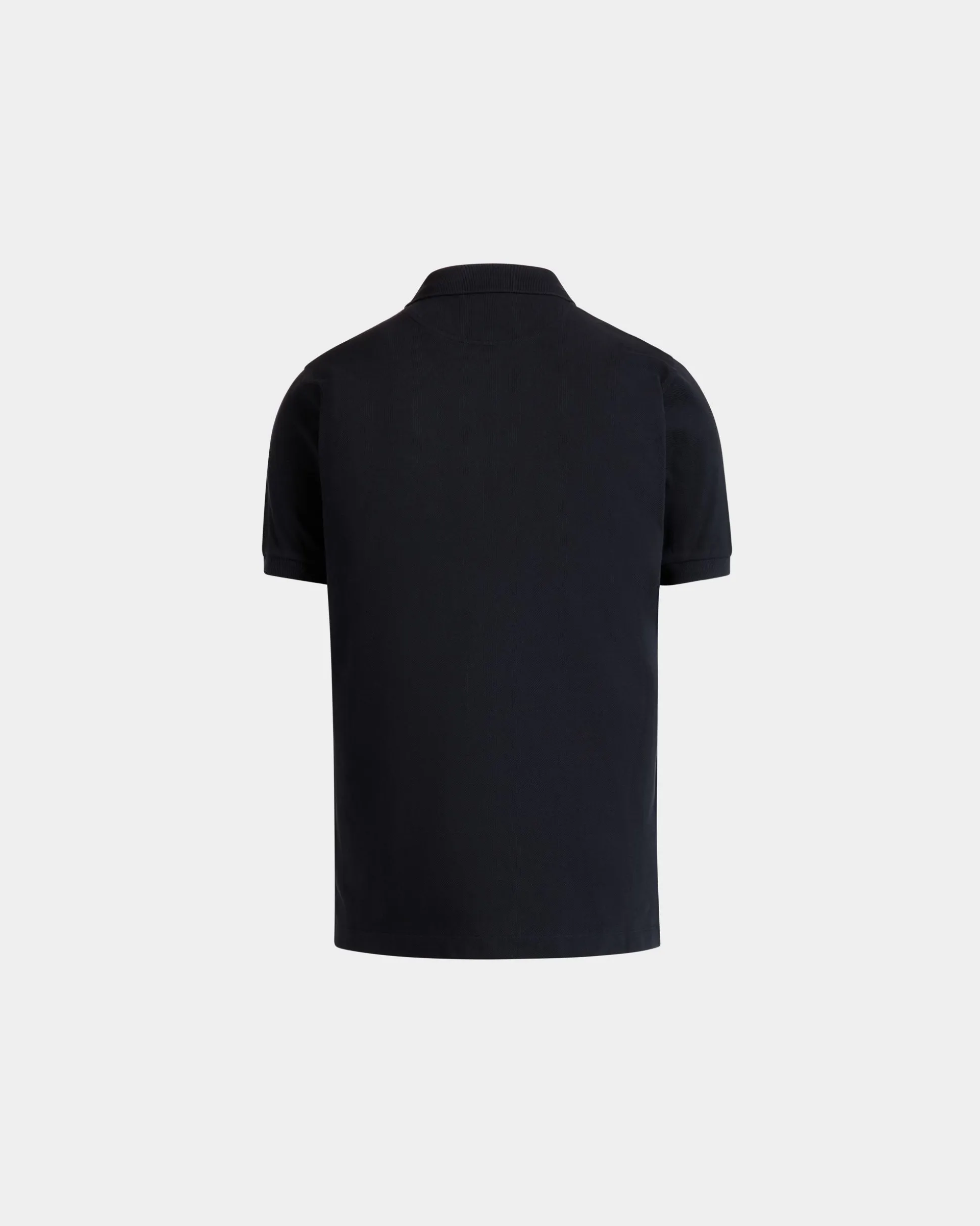 Polo Shirt in Navy Blue Cotton