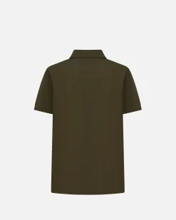 Polo With a Bally Crest Logo In Military Green Cotton