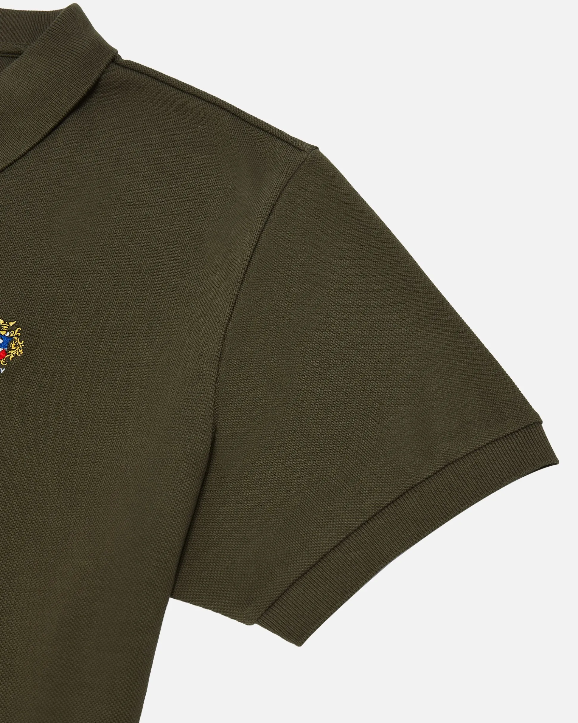 Polo With a Bally Crest Logo In Military Green Cotton
