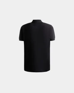 Polo With Bally Crest Logo In Black Cotton