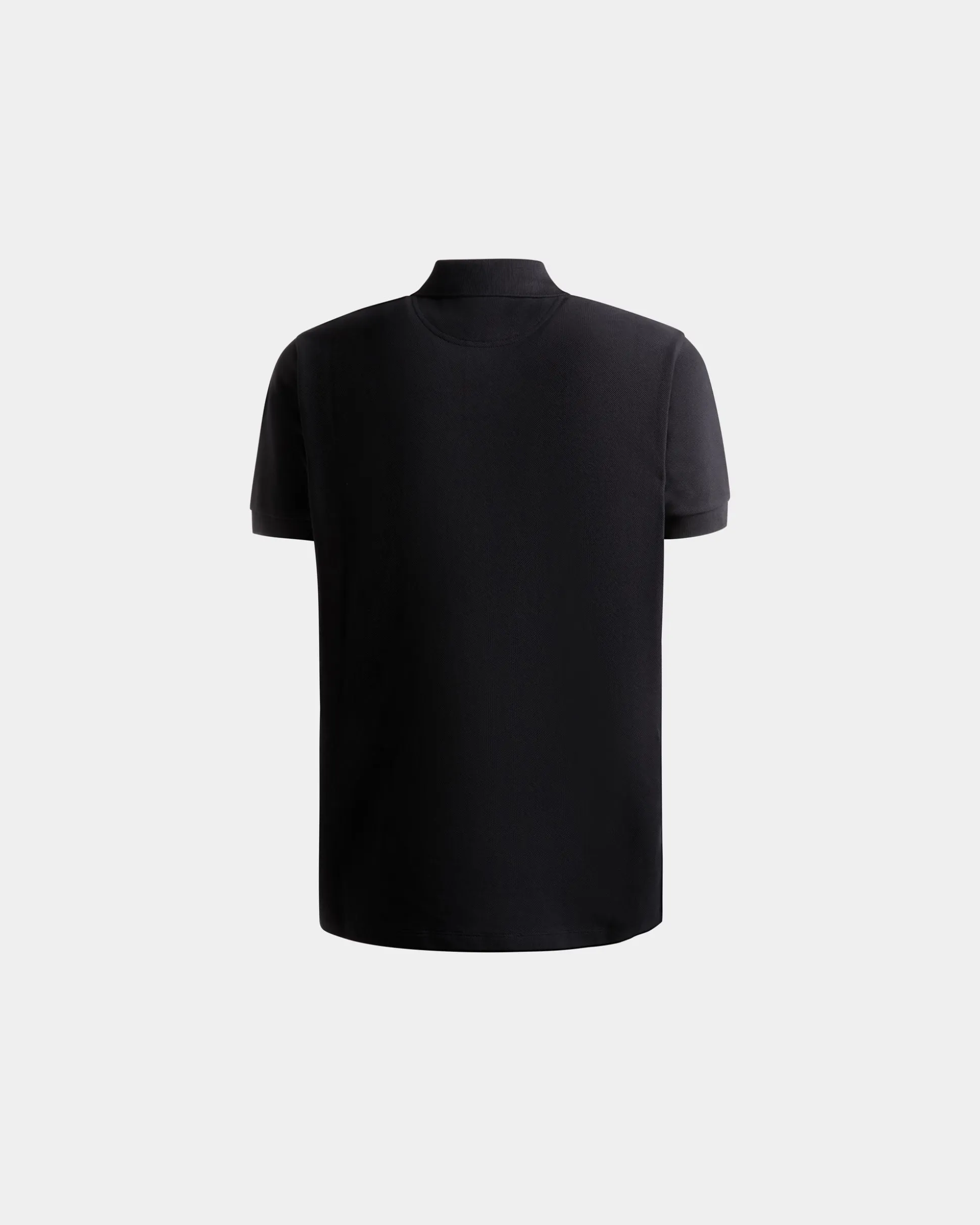 Polo With Bally Crest Logo In Black Cotton