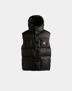 Puffer Gilet in Black Nylon