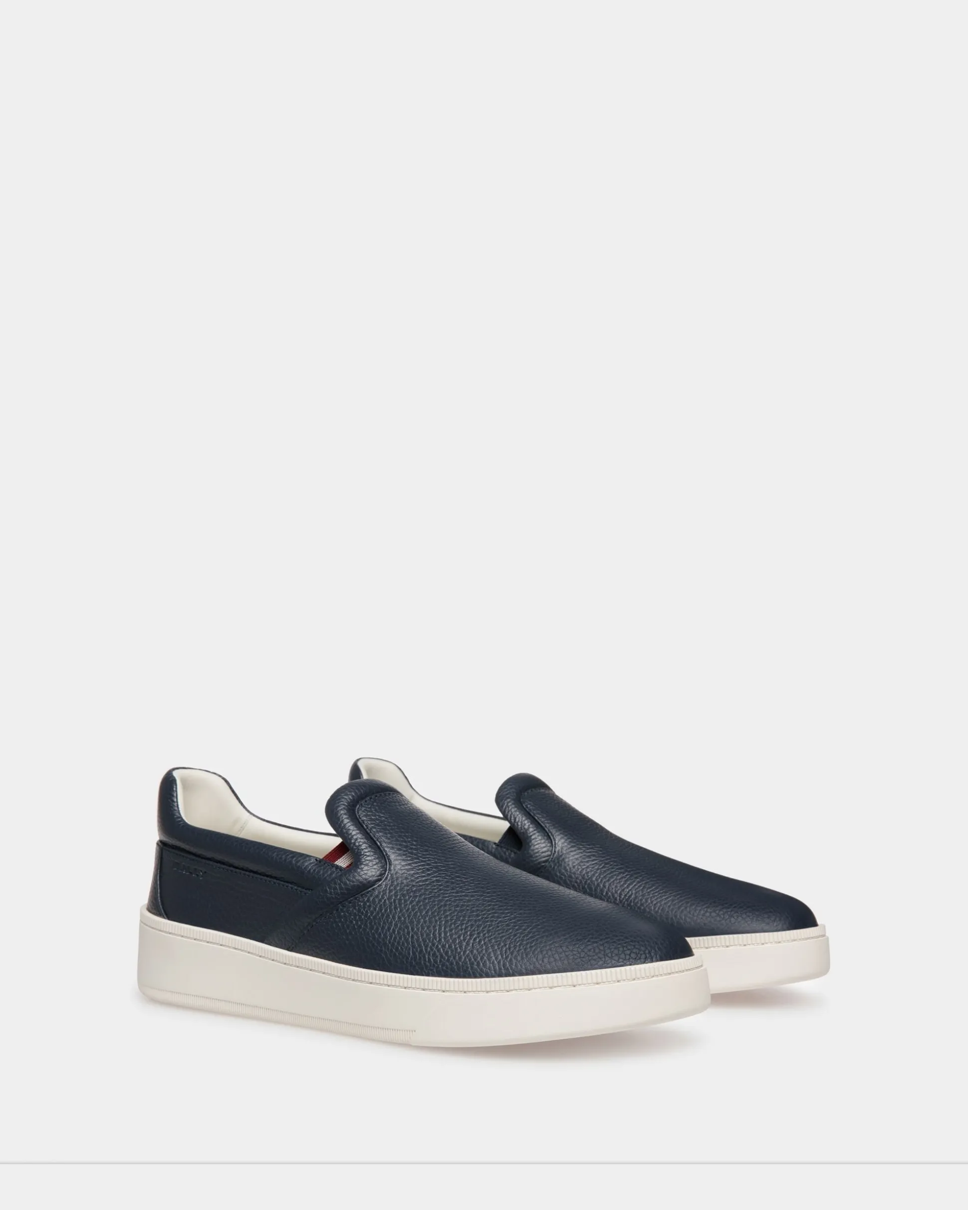 Raise Slip-On Sneaker In Blue Grained Leather