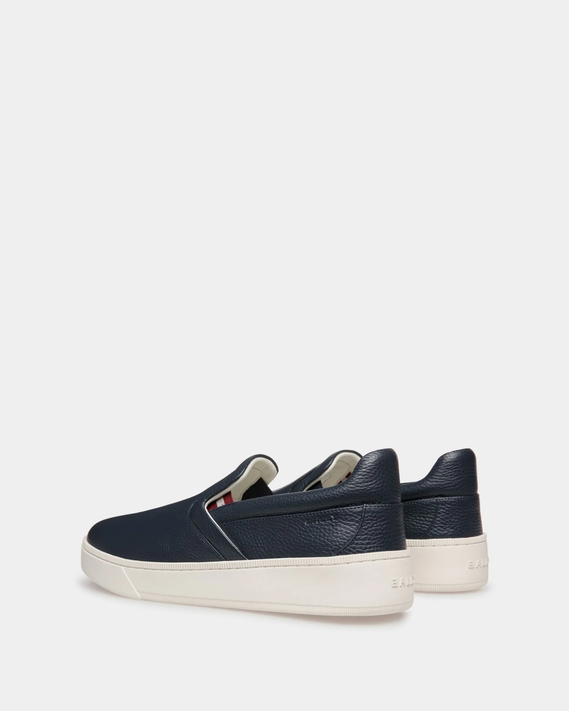 Raise Slip-On Sneaker In Blue Grained Leather