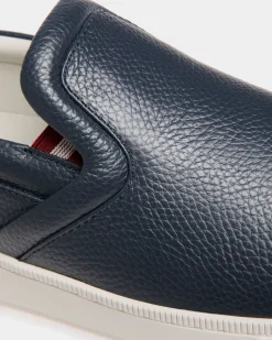 Raise Slip-On Sneaker In Blue Grained Leather