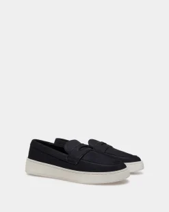 Raise Sneaker in Navy Blue Nubuck Leather