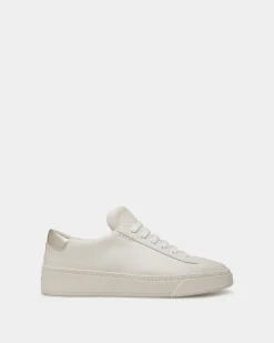 Raise Sneaker In White And Gold Leather
