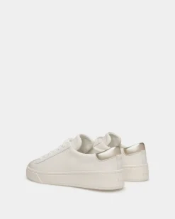 Raise Sneaker In White And Gold Leather